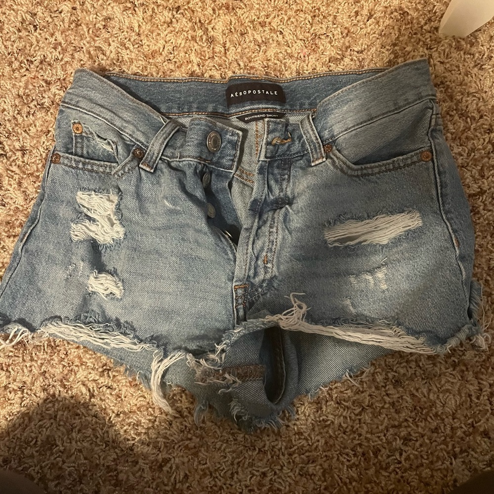 aeropostale boyfriend shorts, blue denim